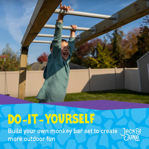 DIY Monkey Bars Kit 12 Pack Heavy Duty Outdoor Playset For Kids With UV Resistant Material And Powder Coated Finish 21 Inch Length Easy Backyard Setup Built Tough For Nonstop Outdoor Fun