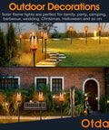 Solar Torch Lights Outdoor Flickering Flame, 12 LED Waterproof Torches For Garden Path; decorative pathway installation.