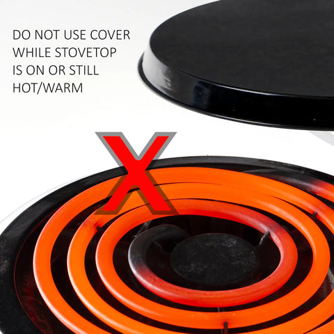 Warning: Do not use Stovetop Burner Covers For Electric Range Set Of 4 Decorative Lightweight Tin Covers when burner is hot.