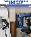 Comparison of 2 In 1 Cordless Brad Nailer And Staple Gun With Brushless Motor for DIY, showing cordless design for easy use.