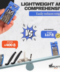 Comparison of Lightweight 20 In 1 Bike Multitool Kit With Chain Breaker for MTB Repairs against heavier alternatives.