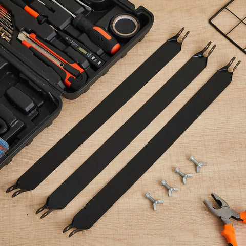 4 Pack Patio Glider Replacement Straps Heavy Duty 16 Inch Center To Center Hanger Set With Black Coating And Screws For Deck Restoration And Outdoor Porch Furniture Upgrade