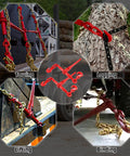 Beefy Heavy Duty Ratchet Chain Binders Three Eighths To One Half Inch With G70 Grab Hooks 9,200 Lb Working Load Limit shown in use for towing, logging, lifting, binding.