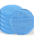 6 Pack 5 Inch Microfiber Wax Applicator Pads With Finger Pocket for car detailing and cleaning, blue foam buffing pads