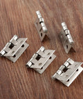 Rotating Concealed Door Hinge Set Stainless Steel Spring Butt Hinges for Cabinets and Drawers 10 Pieces with Screws Silver Finish