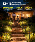 Six Pack Solar Pathway Lights Outdoor Auto On Off Waterproof IP65 Garden Landscape Path Lights For Yard Lawn Patio Walkway