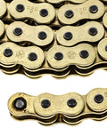 Close-up of gold 520V X-ring chain from KTM Drive Sprocket And Chain Combo 14T Front Sprocket 52T Rear 520V X Ring Chain 118 Links