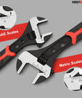 Adjustable Wrench Set 6 Inch 8 Inch 10 Inch, Drop Forged CrV Steel, dual SAE and Metric scales, beefy heavy duty mini spanners