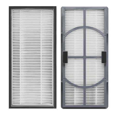 True HEPA Replacement Filter Pack For Air Purifiers Captures 99.97 Percent Allergens Bacteria And Viruses Easy Drop In Fit front and back view