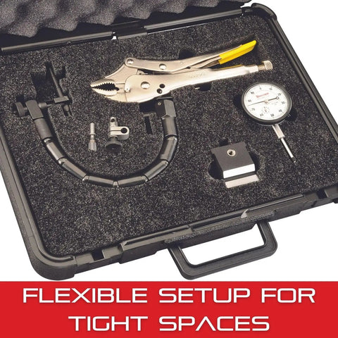 Go-To Auto Alignment Kit With Dial Indicator Magnetic Base Pliers Flex-O-Post And Case in protective foam case