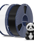 Neatly Wound PLA Plus 1.75mm Filament Dual Pack, 2 Spools Of 1 Kg Each, Black And White, For Most FDM 3D Printers, Panda Figurine