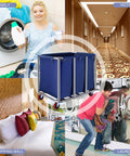 Heavy Duty Workhorse Laundry Cart With Smooth Rolling Casters Massive Linen Hopper And Rust Resistant Stainless Steel Wash Bin used in hotels and families.