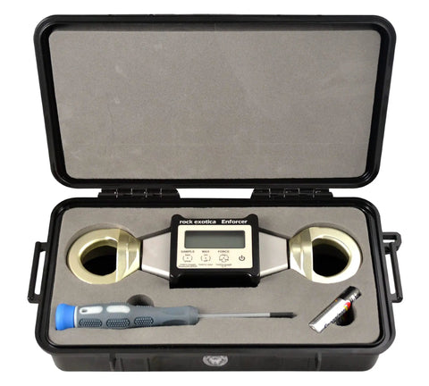 20kN Load Cell Bluetooth Force Meter Made In USA Real Time Data With iOS App Sync A Rugged Workhorse For Rope Systems High Resolution Drop Tests Dual Sampling Modes in foam case