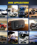 Install In Seconds Without A Sweat Because This Road Ready 12V 24V Dual USB Socket Panel displayed in various vehicles.