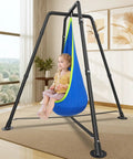 Sturdy Heavy Duty Swing Frame Stand For Kids And Adults Up To 330 Lbs Fits Most Swings For Indoor And Outdoor Use Ground Stakes For Extra Stability Black Backyard Ready All Weather