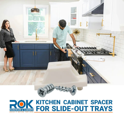 Twenty Pack Heavy Duty Plastic Drawer Slide Cabinet Side Spacers Three Quarter Inch Profile for easy installation and alignment in kitchens.