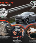 Heavy Duty Front Driveshaft Assembly For Ford F150 Expedition Lincoln Navigator Compatible With BL3Z4A376B shown with installation details.