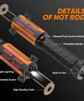 Induction bolt heater tool in angled view; orange/black housing, eight coils, built-in fan, manual switch for rusted bolts