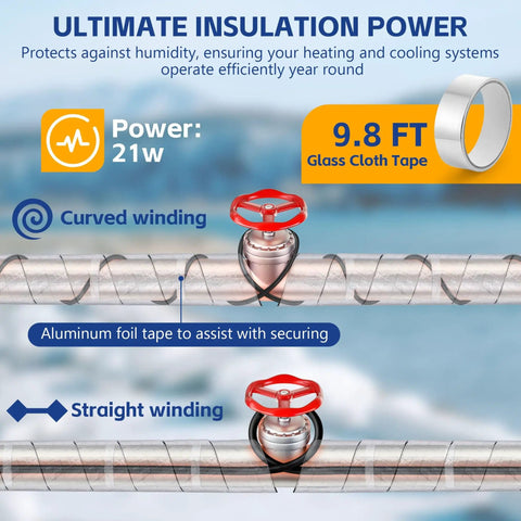 Self Regulating Water Pipe Heat Tape And Pipe Insulation Wrap For Freeze Protection And Temperature Control in RV and Home