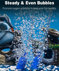 Air Stone Aquarium 1 Inch Cylinder Bubble Diffuser for Nano Pumps, releasing dense bubbles underwater in a decorative tank.