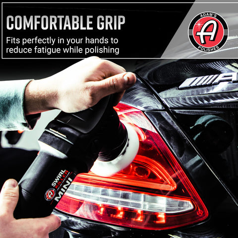 Swirl Killer 12mm Orbital Polisher Pro Grade For Car Paint Correction And Scratch Removal Compact Buffing Tool in use on taillight