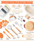 Ultimate All In One Sourdough Baking Kit With Proofing Baskets And Tools For Home Bakers Includes 9 Inch Round Basket 10 Inch Oval Basket Sourdough Jar Spatula Dough Whisk Bread Lame With 5 Blades Blade Cover And Bowl Scrape Gift Set overview image.