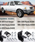 Heavy Duty Rear Leaf Spring Shackles And Hanger Bracket Repair Kit for Ford Ranger and Mazda Trucks with components displayed