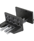 Heavy Duty Cast Iron Woodworker Vise, 6.5 Inch Bench Clamp, powder coated grips, front view with steel screws.