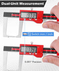 Digital Brake Rotor Caliper Tool For Disc Brake Thickness, Wheels On Rotor Gauge, 6 Inch Stainless Vernier Rotor Micrometer With Large LCD