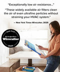 Person holding Two Pack Pleated Air Filter 16 By 25 By 1 Inch With MERV 13 And MPR 1900 For AC And Furnace
