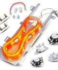 Electric Dryer Heating Element Replacement With Thermostat And Thermal Fuse Fits WED9400 Series Dryers components displayed