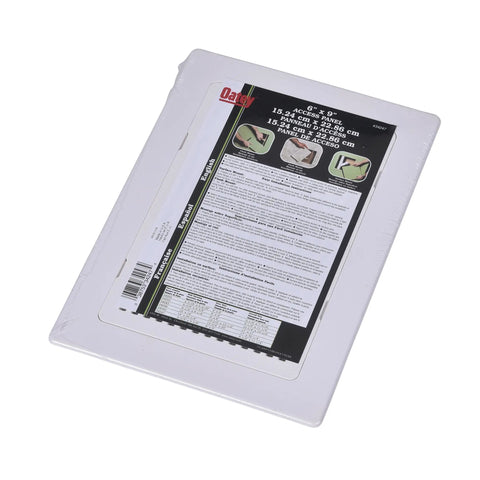 Durable Louvered Access Panel Frame Built Tough From Abs Plastic Six By Nine Inches In Crisp White showing installation instructions