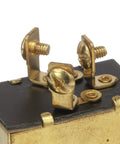 Close-up of brass case terminals on Three Position Push Pull Marine Switch Off On On For Boat Lights And Accessories.
