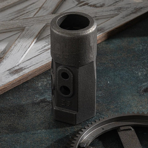 2.3 Inch Auger Adapter Female Hex To Round Shaft for heavy-duty weld-on repair hub displayed on a textured surface