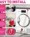 Washer Suspension Rods Twenty Seven Point Six Inch Precision Fit For WA54R7200AV US And WA54R7200AW US Replacement Parts To Cut Noise And Vibrations And Say Bye To Racket For Your Samsung Front Load Laundry Quiet And Running Smooth. Easy-install washer suspension rod with spring and tie rod