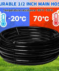 Half Inch Drip Irrigation Tubing For Garden And Landscape Main Line Hose Thick Three Millimeter Wall 50 Feet coiled on grass