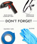 Rust-Oleum Comfort Grip, protective eyewear, painter's tape, blue gloves for crafts with Premium Triple Thick Glaze Spray.
