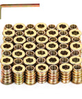 3/8-16 Hex Drive Wood Threaded Inserts 25mm Length Pack Of 50 For Furniture Making And Woodworking Repairs, hex head view