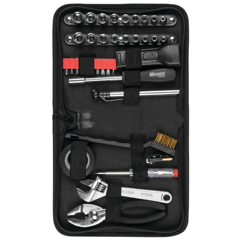 38 Piece Compact Car Tool Kit With Zipper Case Emergency Trunk Kit Featuring SAE And Metric Tools For Quick Fixes On The Go