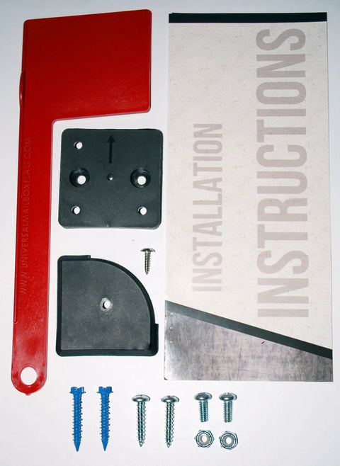 All Surface Mailbox Flag That Fits Brick, Stucco, Stone, Wood, Metal Or Plastic Mailboxes USA Made Durable Flag With Finger Grab Handle And Fade Resistant Sunlight Built For Hot And Cold Weather installation kit