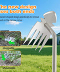 Heavy Duty Five Tooth Weeding Tool for Vegetables and Backyard Gardens with dual end design, grass background view