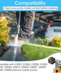 Man using garden hose to pressure washer adapter three quarter inch female to three eighth inch male water inlet fitting