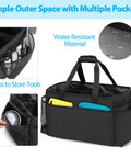 Big Ol Extra Large Cleaning Caddy Organizer With Sturdy Handles Five-Compartment Tote For Car, Home And Housekeeping Supplies Large Capacity Storage Bag Black with multiple pockets and water-resistant material