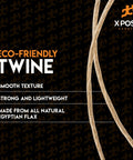 Pro Grade Four Ply Spring Twine For Upholstery Repairs And Furniture Fix Ups Wax Coated Ball String Heavy Duty Cord displayed on a textured background.