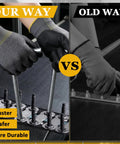 Comparison image showcasing Zonon 2 Pack Heavy Duty Belt Fastener Breaker Tool With Flexible Joint and Embedding Teeth for industrial tasks.