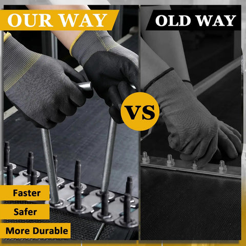 Comparison image showcasing Zonon 2 Pack Heavy Duty Belt Fastener Breaker Tool With Flexible Joint and Embedding Teeth for industrial tasks.