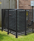 No Dig Plastic Fence Panels 12 Pack Outdoor Privacy Fence Screen For Yard Patio Garden Beds Dual Purpose Dog Fencing AC Unit Hider Black Weatherproof Shield