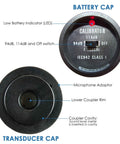 Sound Level Calibrator For Noise Measurement Pro Grade Decibel Meter Calibration With 94dB And 114dB Outputs labeled parts