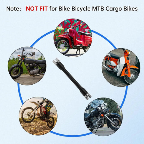 Universal Motorcycle Spoke Wrench Set 5.0 To 6.8 Mm CNC Wheel Spanner surrounded by motorcycle images, not for bicycles
