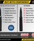 Premium Anodized Carbon Fiber 50 Cal Bullet Antenna For Ford F150 F250 Truck with rugged aluminum and UV-resistant features.